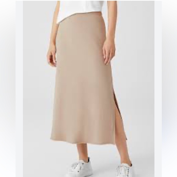 NWOT Eileen Fisher Womens Organic
Cotton Raw Hem Midi Skirt - Picture 1 of 17